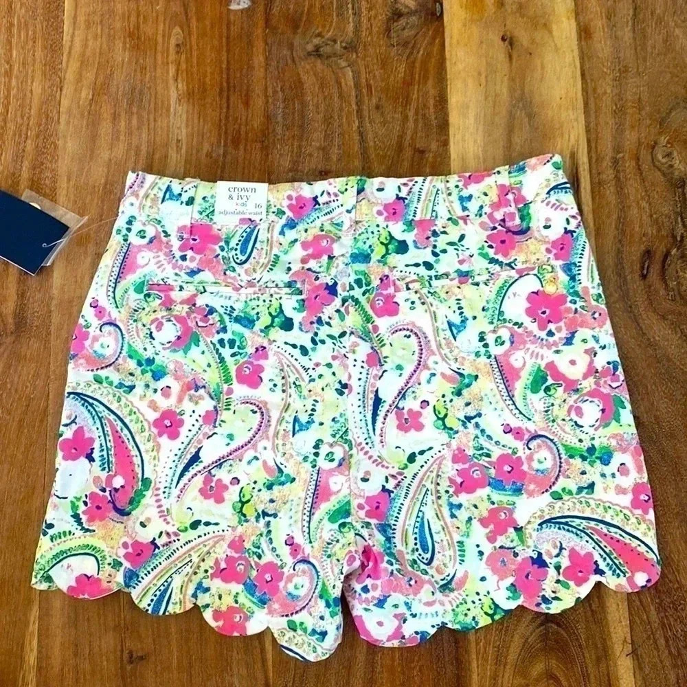 Crown & Ivy Kids SZ 16 Paisley Shorts - Picture 4 of 5